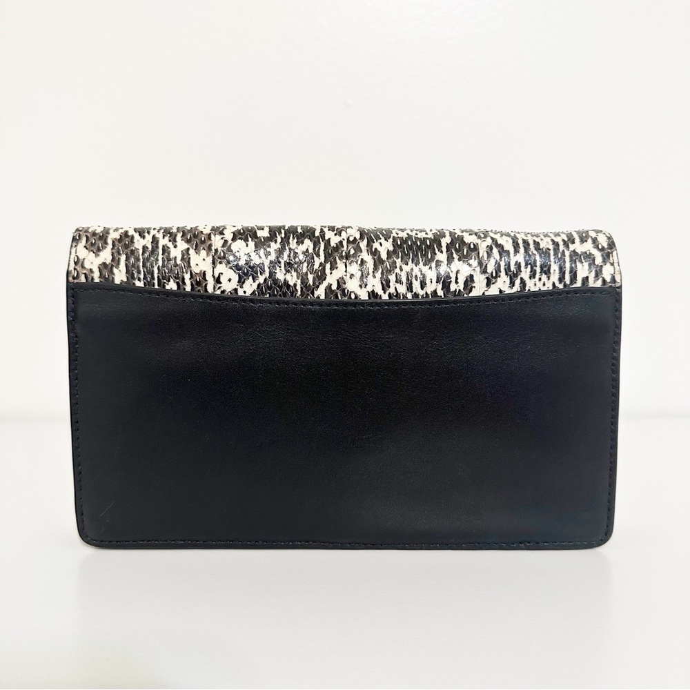Coach Black & White Python Print Convertible Shoulder Bag & Clutch - Picture 10 of 13